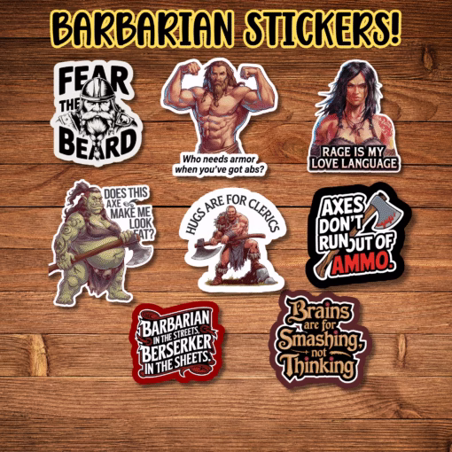 DnD Barbarian Stickers